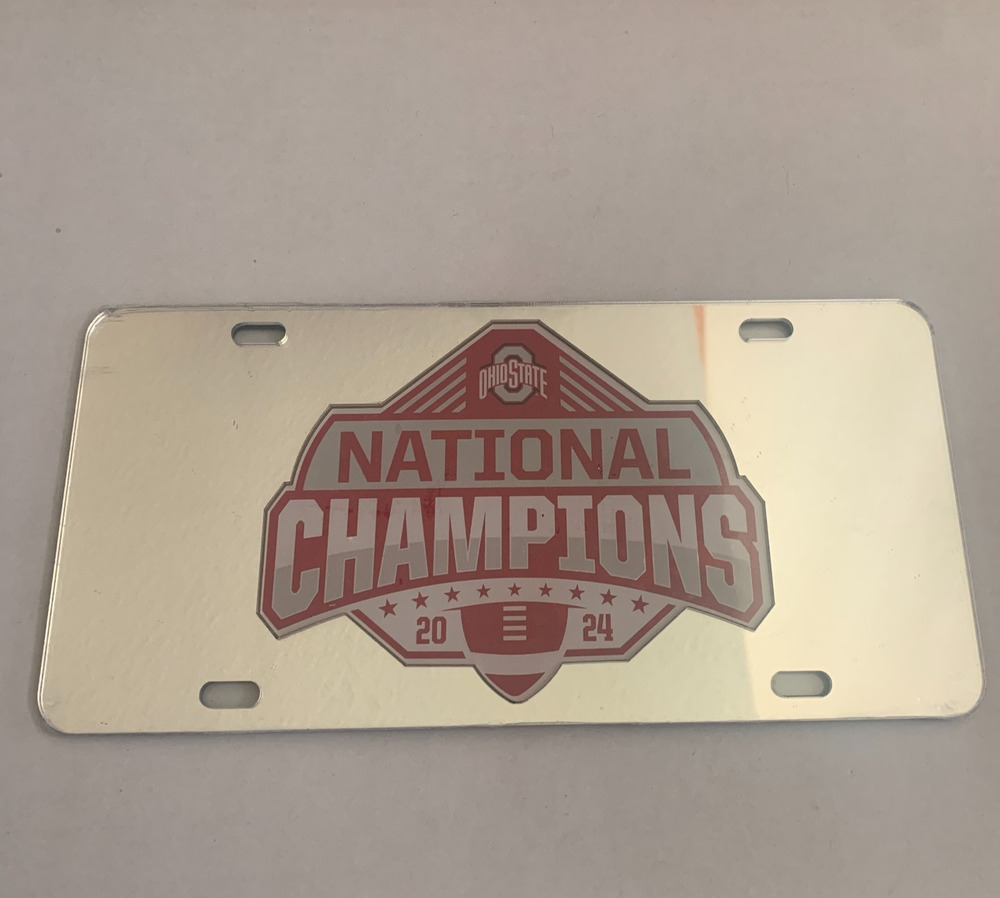 Craftique Ohio State 2024 Silver Mirrored National Champions License Plate